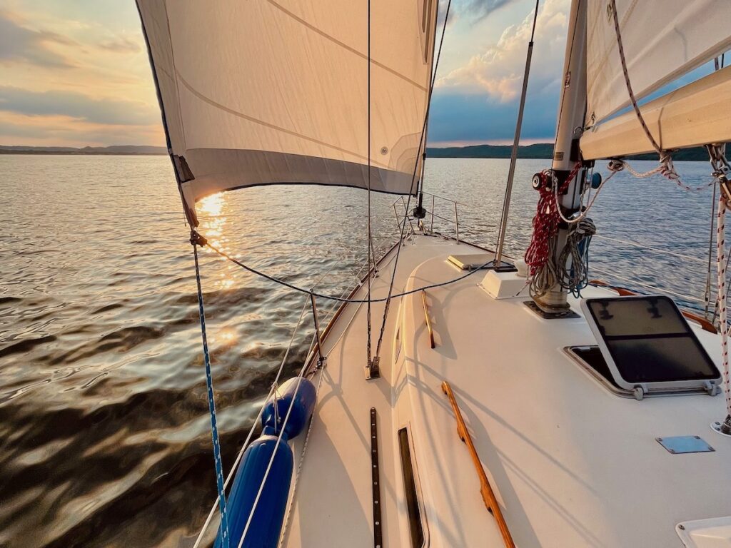 Sunset sailing charter